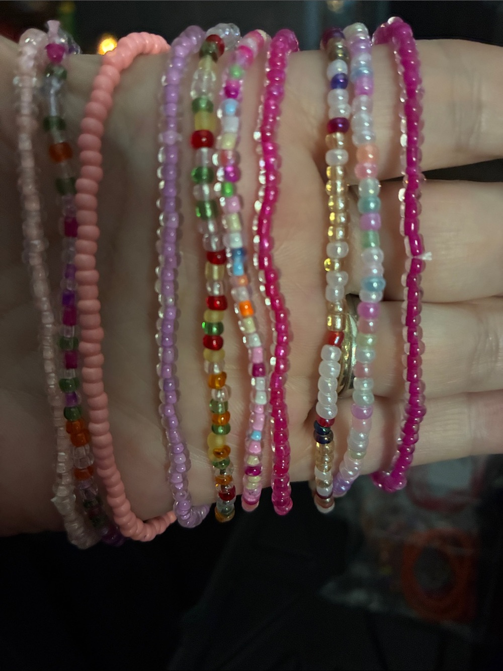 Refresh Pink & Multicolor Seed Bead Bracelet Stack